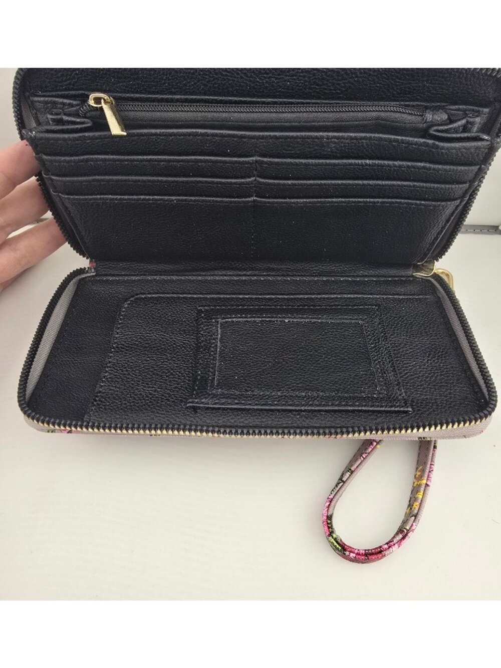 Betsey Johnson Floral Print Zip-Around Wallet With Wrist Strap - Picture 5 of 10